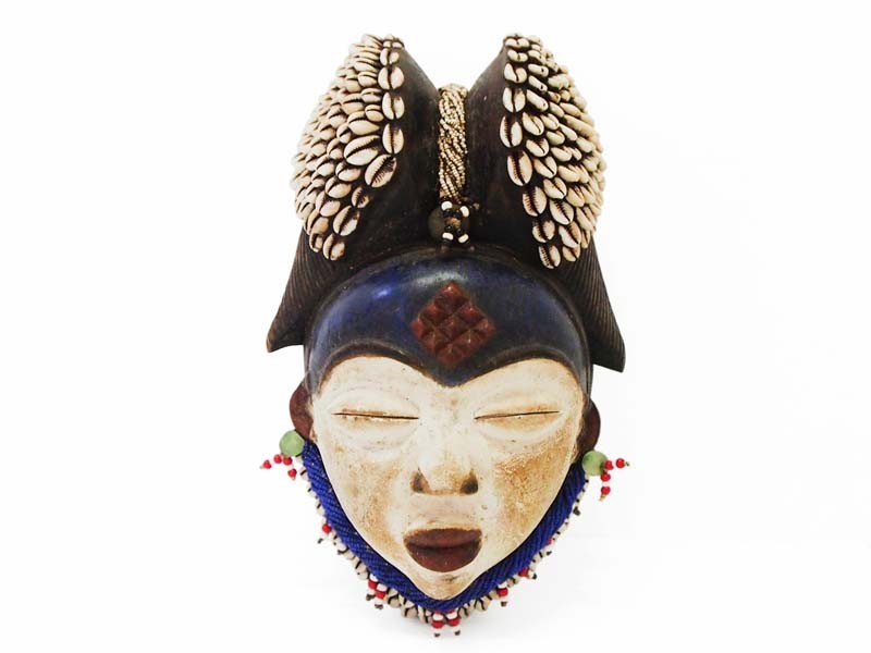 Punu Mask with Cowrie Shells - 1 Punu Mask with Cowrie Shells - 1